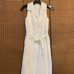 Vintage Agnona Made in Italy Sz 40 Lined Ivory Sleeveless Dress